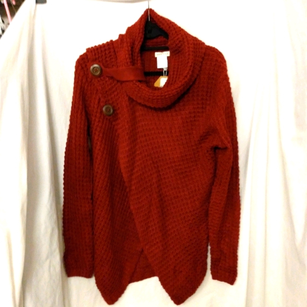 Main Strip maroon cowl neck sweater NWT